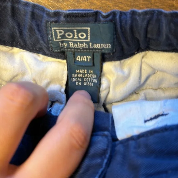 POLO RALPH LAUREN TODDLER 4T BLUE CARGO SHORTS - Picture 3 of 5